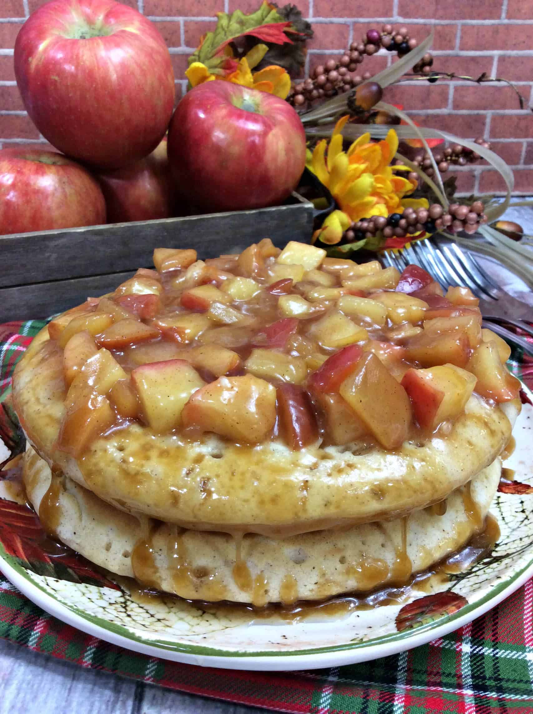 Apple Pie Pancakes with Vanilla Maple Syrup